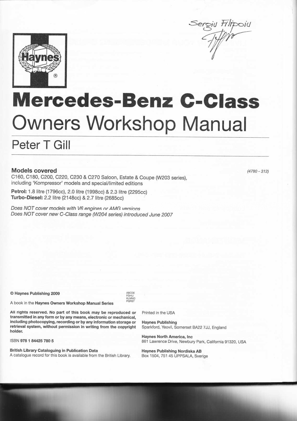 Première page de Owners Workshop Manual
