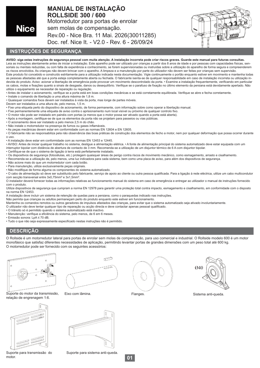 Première page de MANUAL DE INSTALAÇÃO