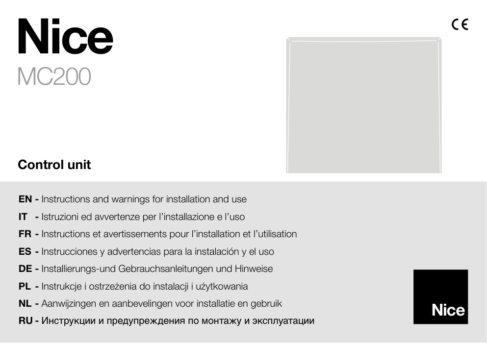 Première page de EN - Instructions and warnings for installation and use