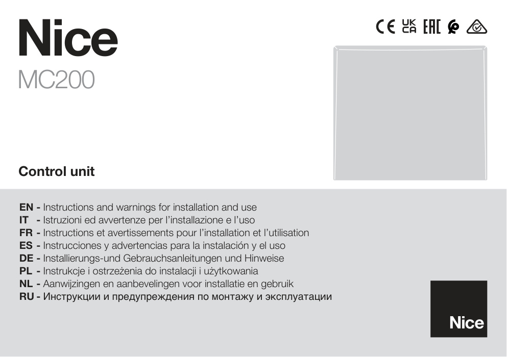 Première page de EN - Instructions and warnings for installation and use