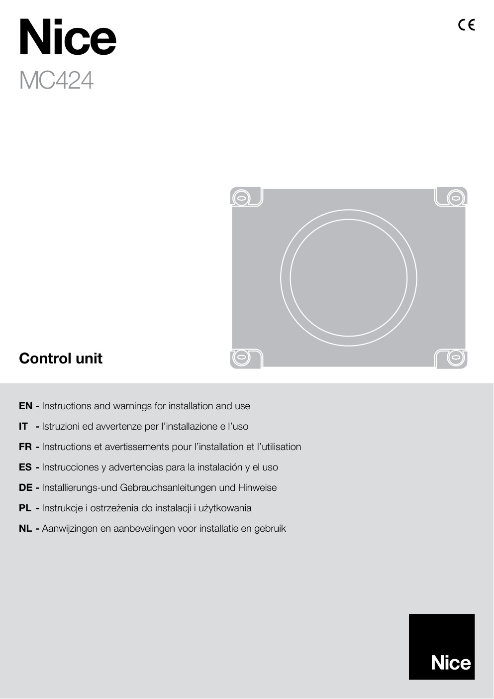 Première page de EN - Instructions and warnings for installation and use