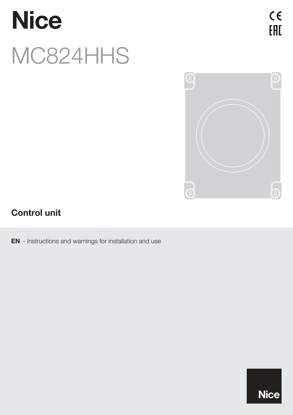 Première page de EN - Instructions and warnings for installation and use