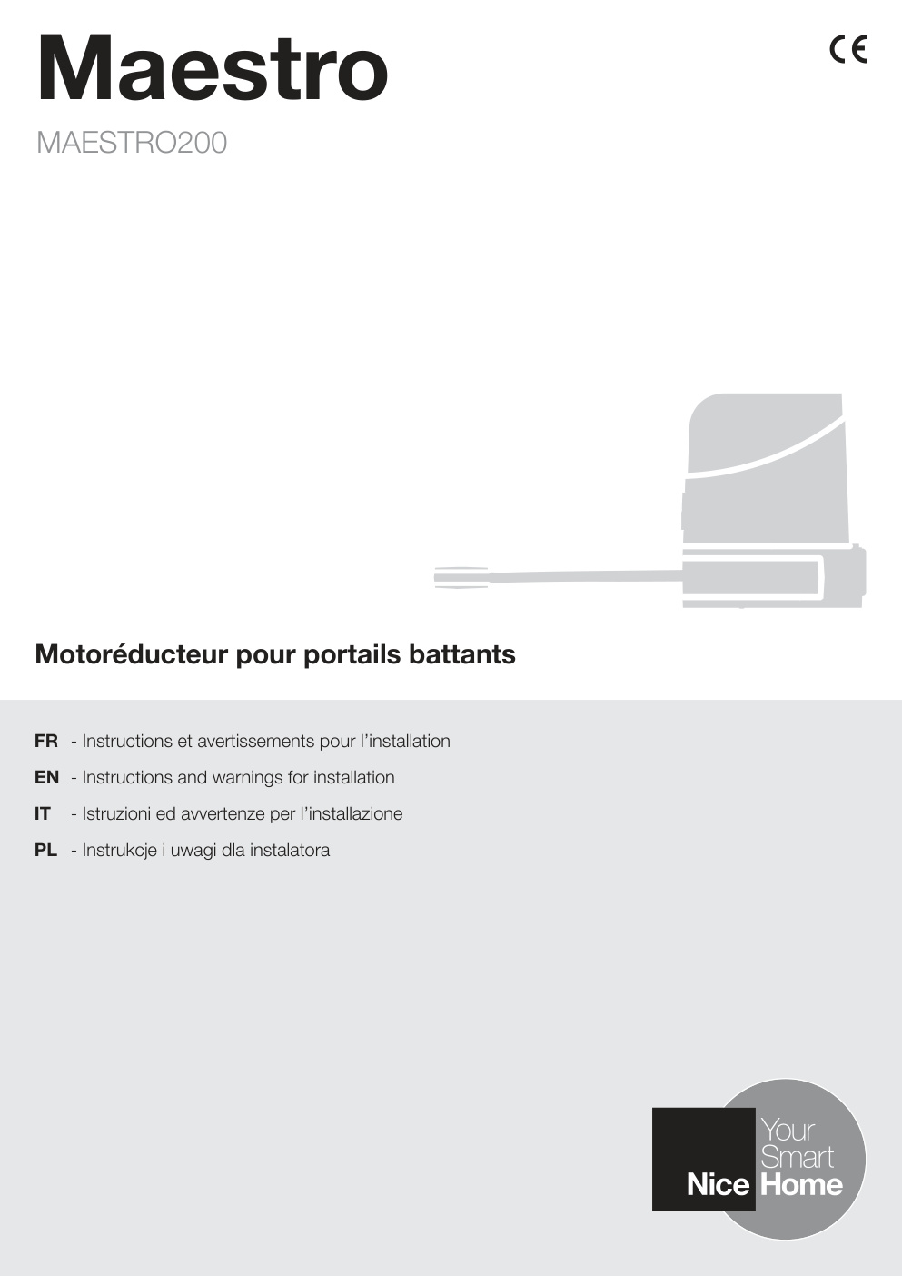 Première page de FR - Instructions et avertissements pour l’installation