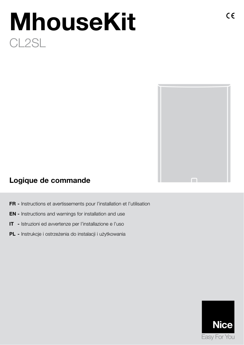 Première page de FR - Instructions et avertissements pour l’installation et l’utilisation