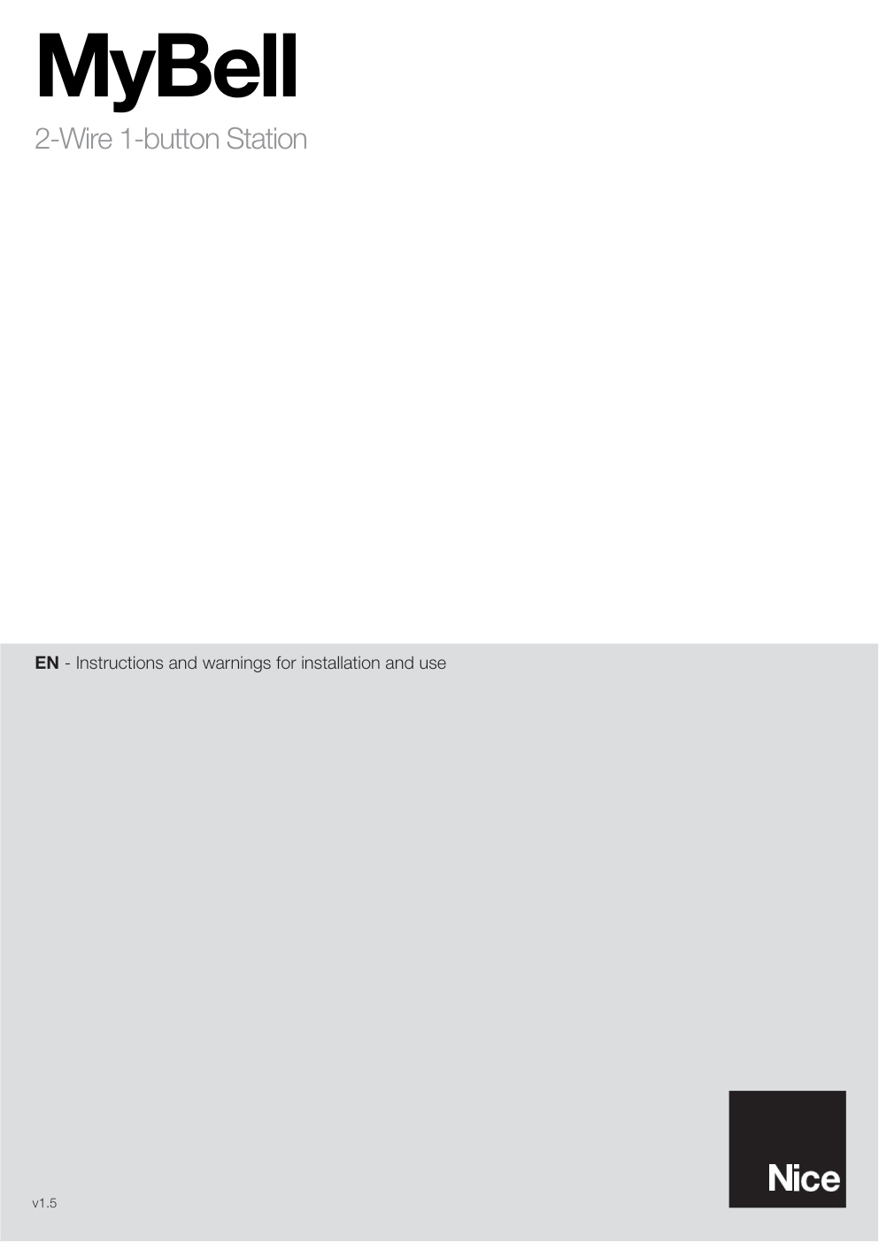 Première page de EN - Instructions and warnings for installation and use