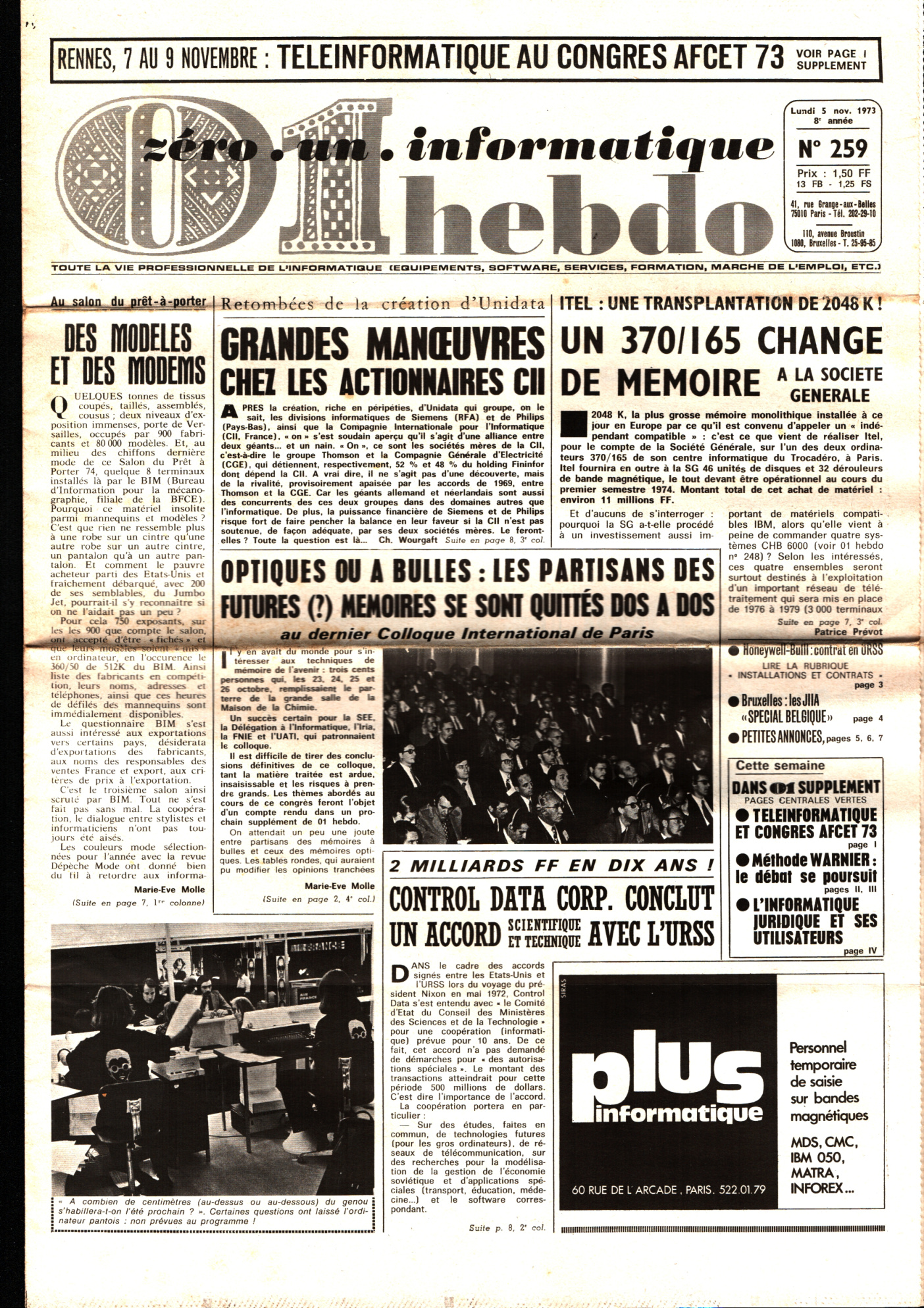 Première page de 01informatique numero0259