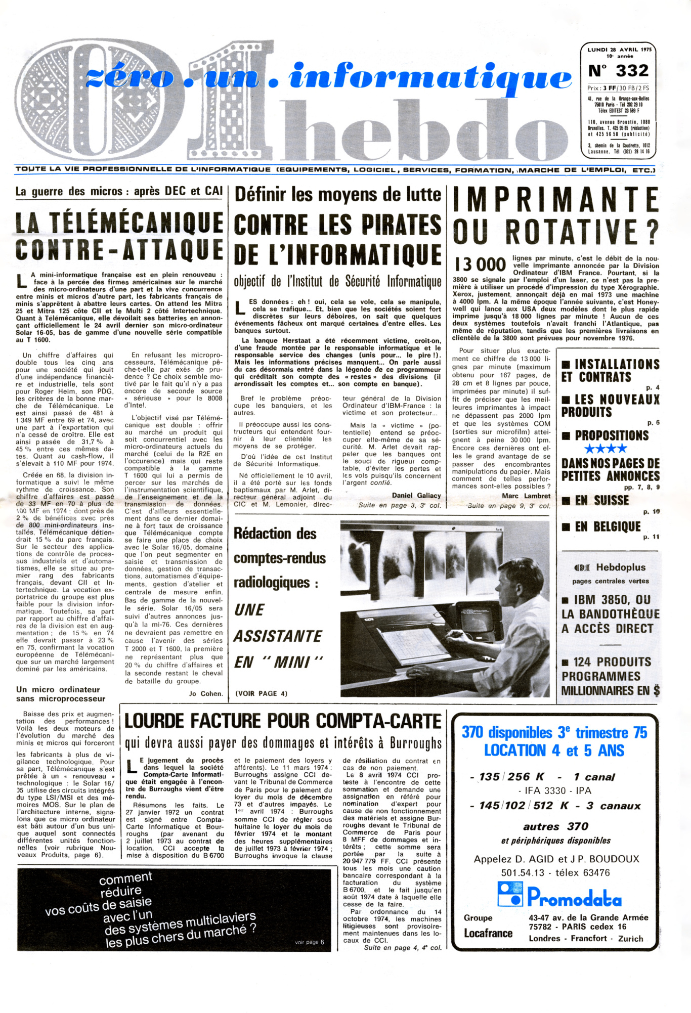 Première page de 01informatique numero0332