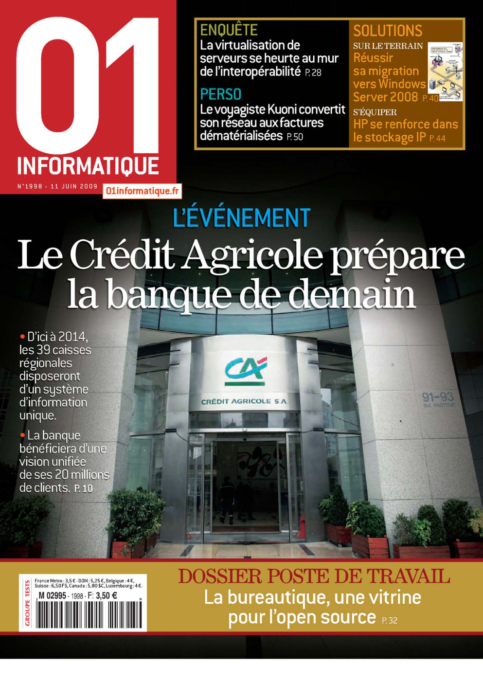 Première page de 01informatique numero1998