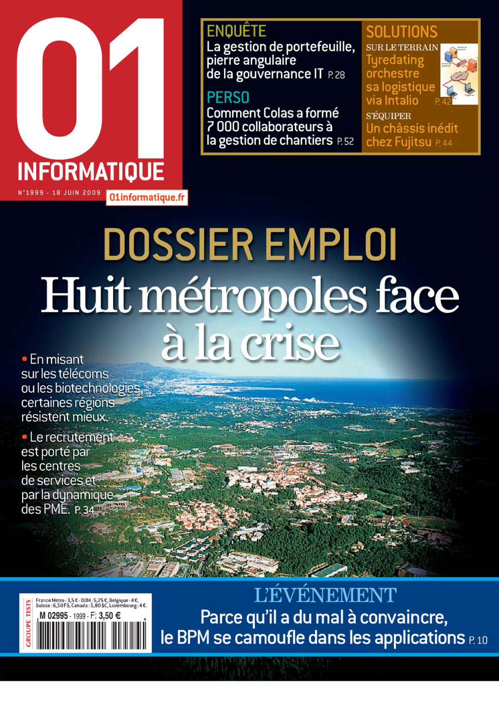 Première page de 01informatique numero1999