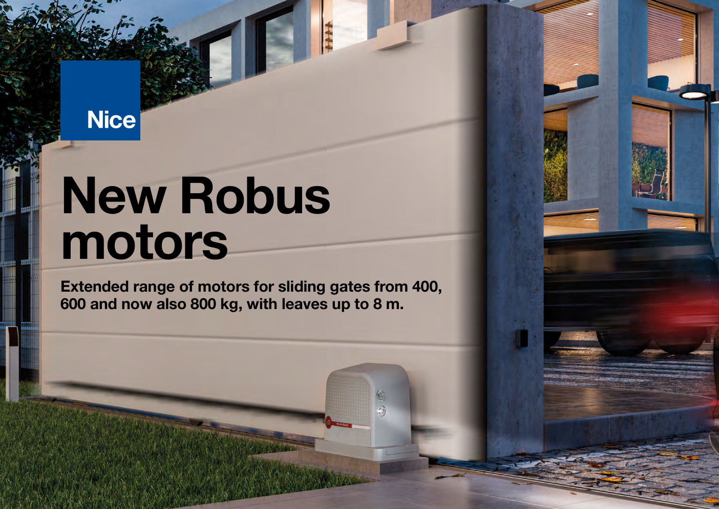 Première page de Extended range of motors for sliding gates from 400