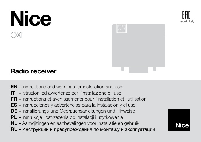 Première page de EN - Instructions and warnings for installation and use