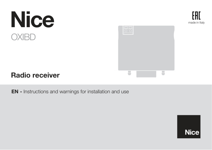 Première page de EN - Instructions and warnings for installation and use