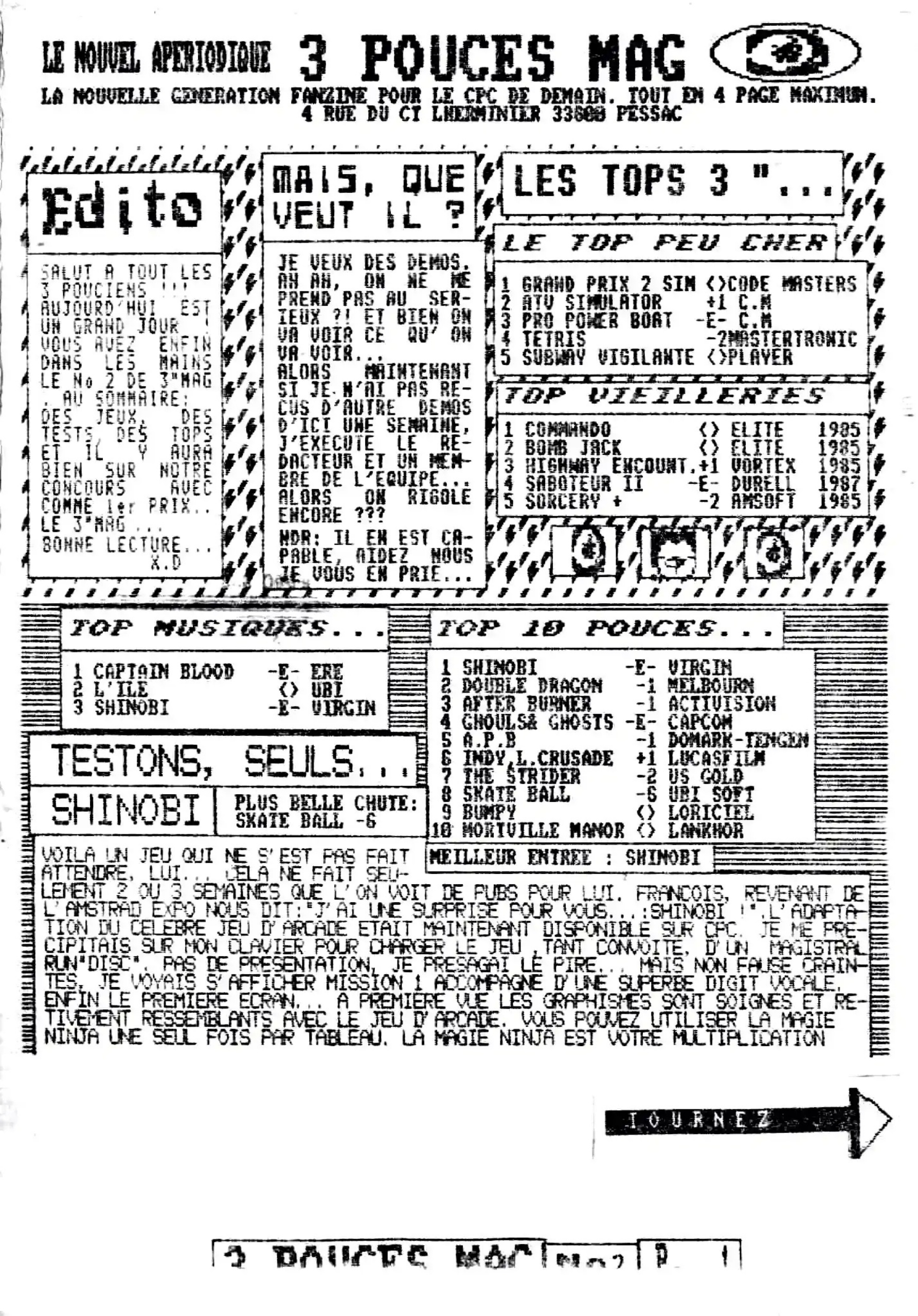 Première page de 3poucesmag numero02