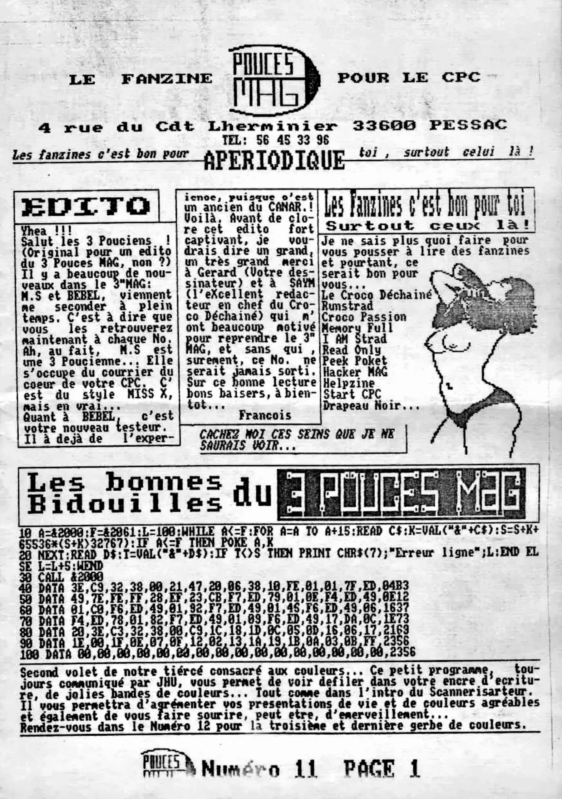 Première page de 3poucesmag numero11