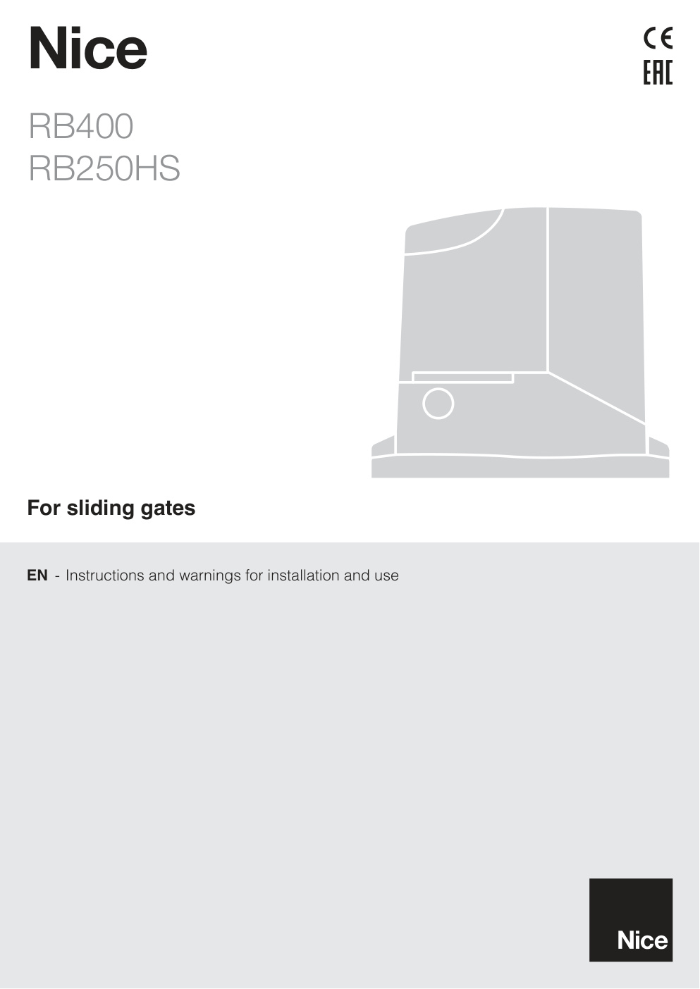 Première page de EN - Instructions and warnings for installation and use