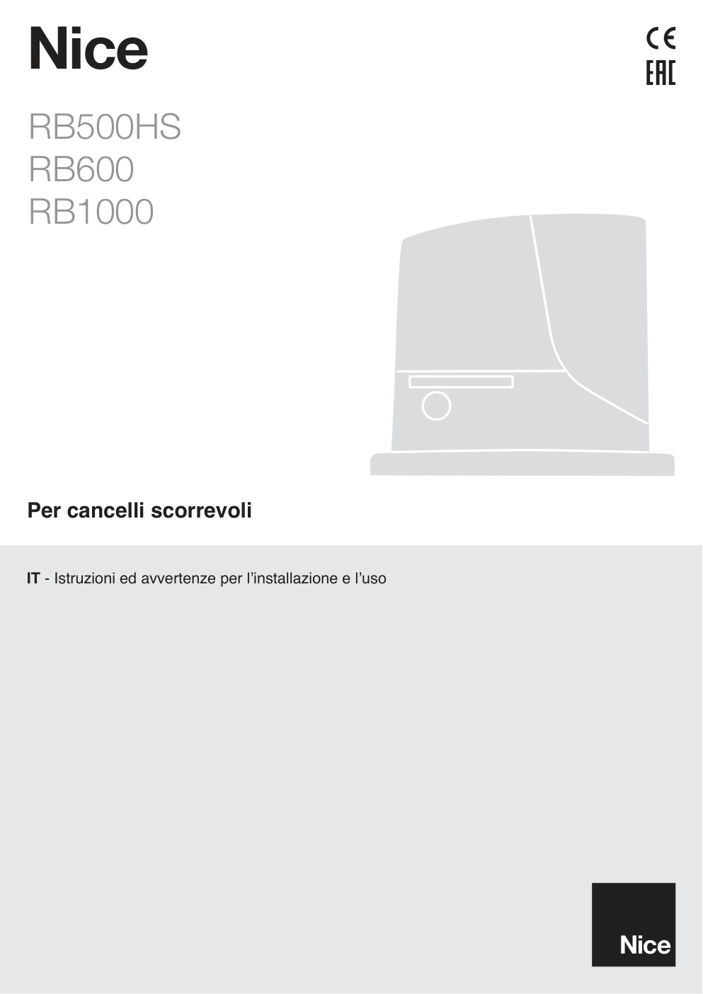 Première page de Per cancelli scorrevoli