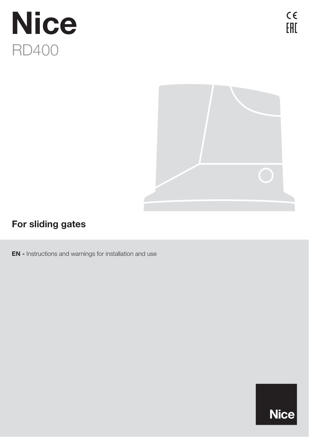 Première page de EN - Instructions and warnings for installation and use