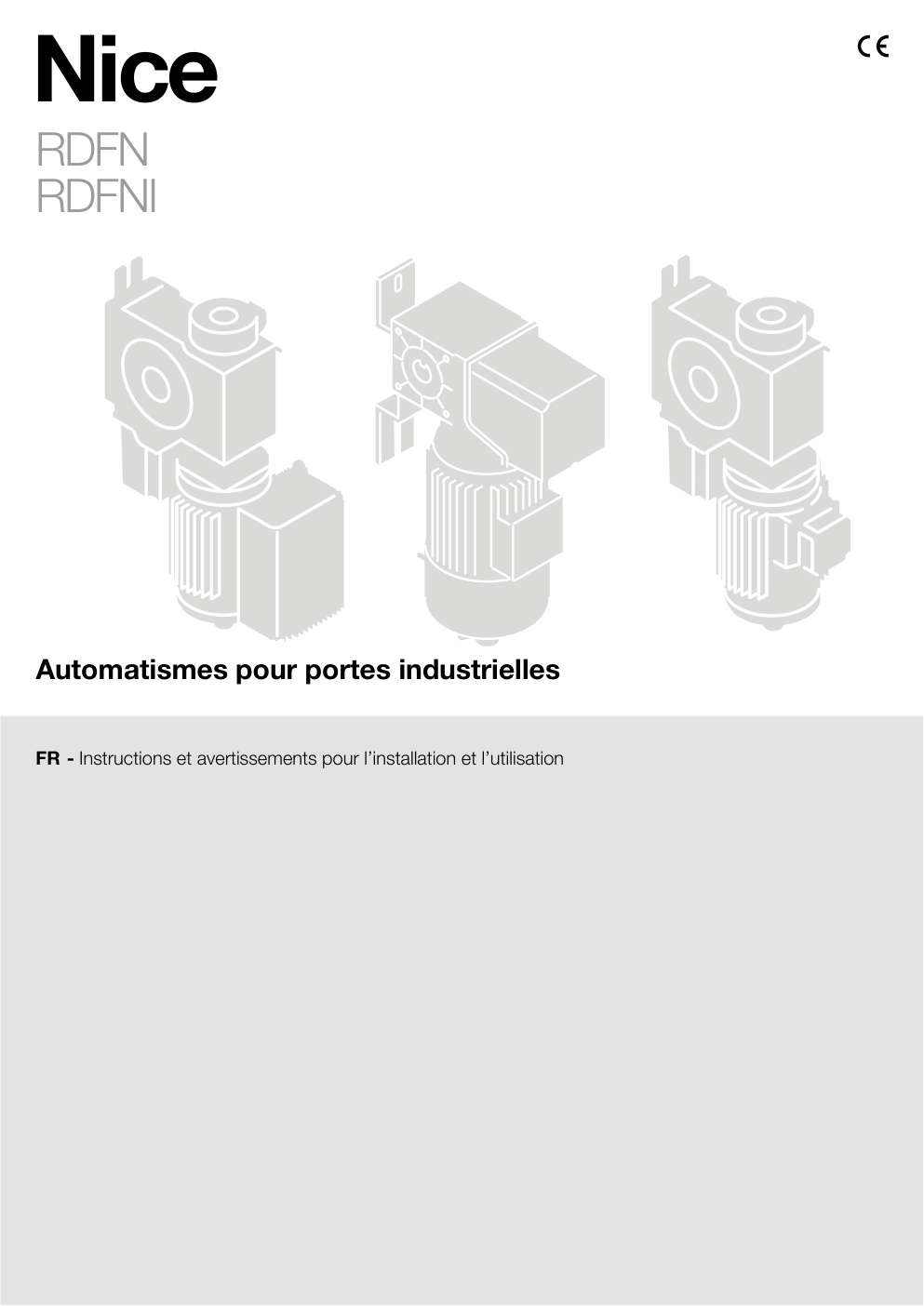 Première page de FR - Instructions et avertissements pour l'installation et l’utilisation