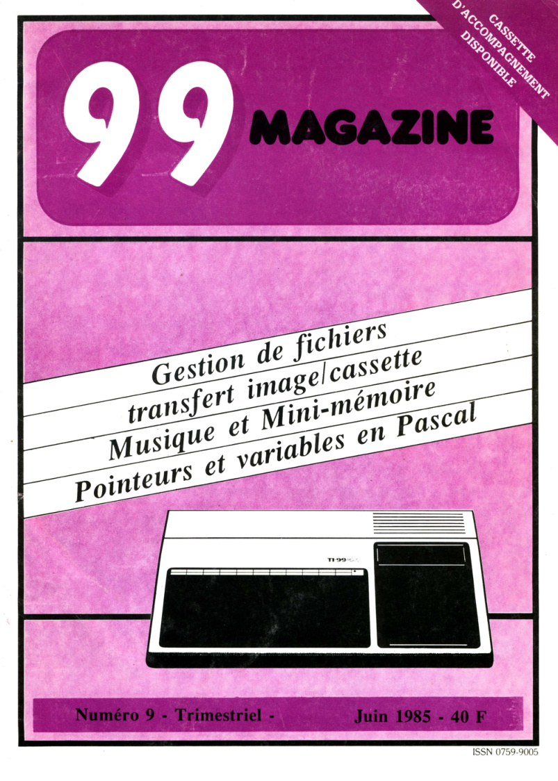 Première page de 99magazine numero09