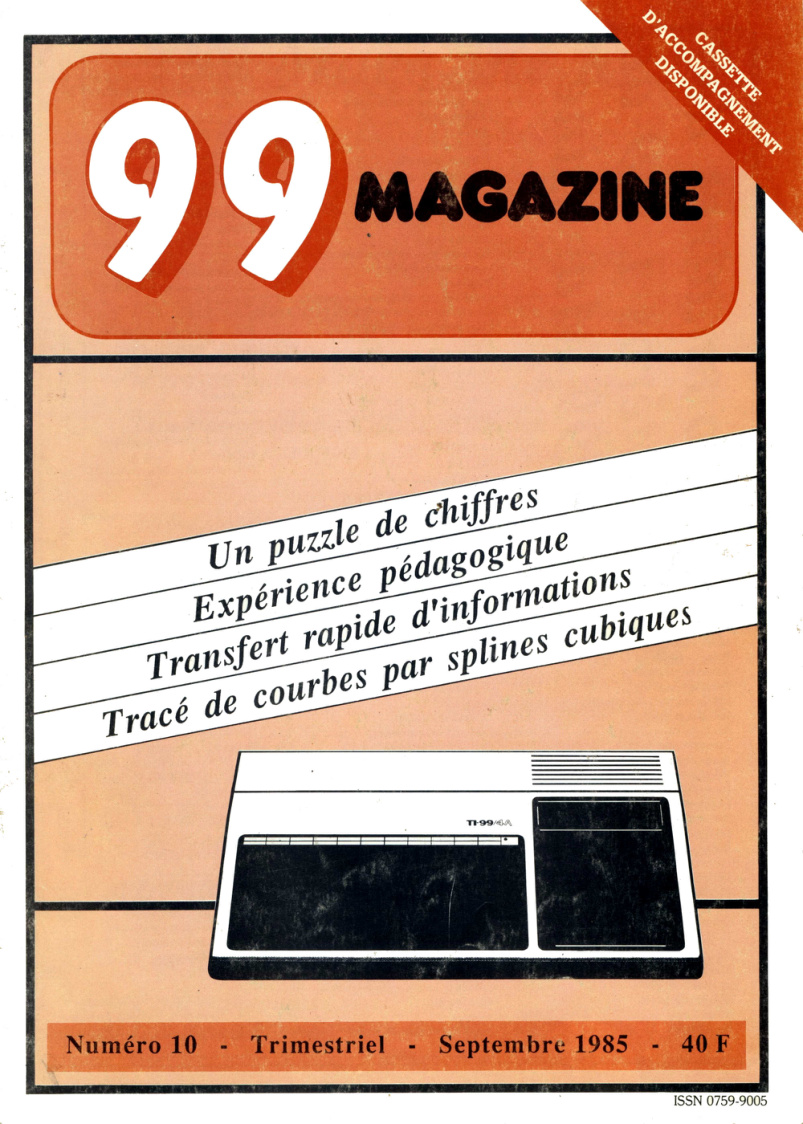 Première page de 99magazine numero10