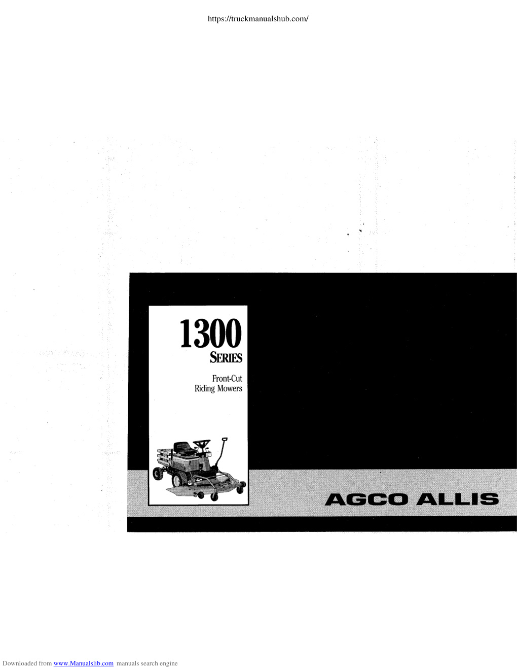 Première page de AGCO Allis 1300 Series Operator s Manual