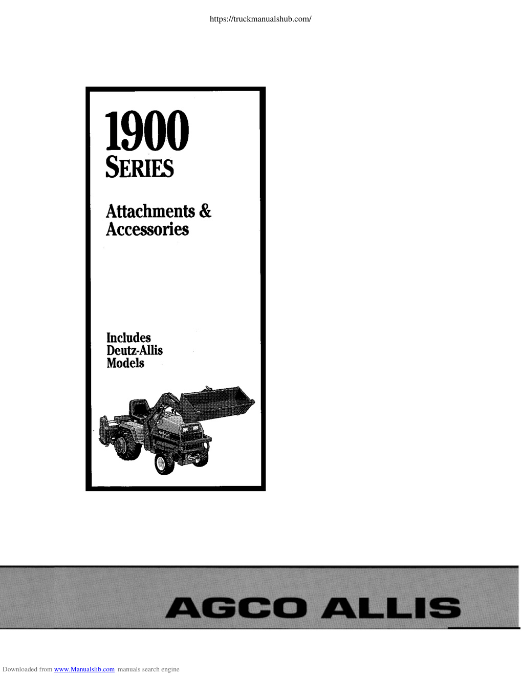 Première page de AGCO Allis 1900 Series Parts Manual