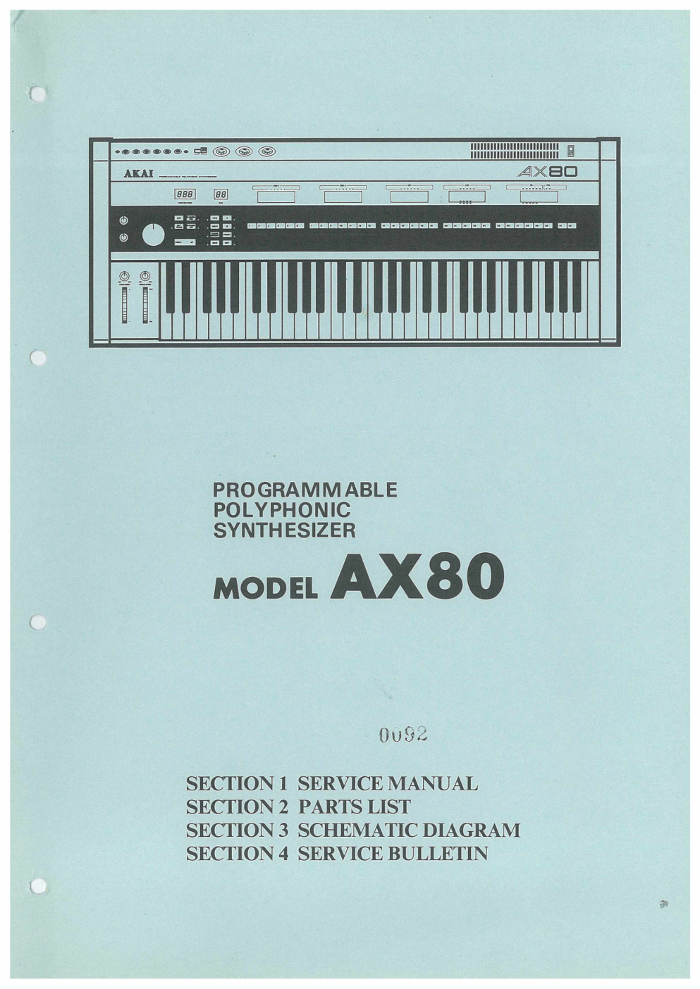 Première page de AKAI AX80 SERVICE MANUAL ocr