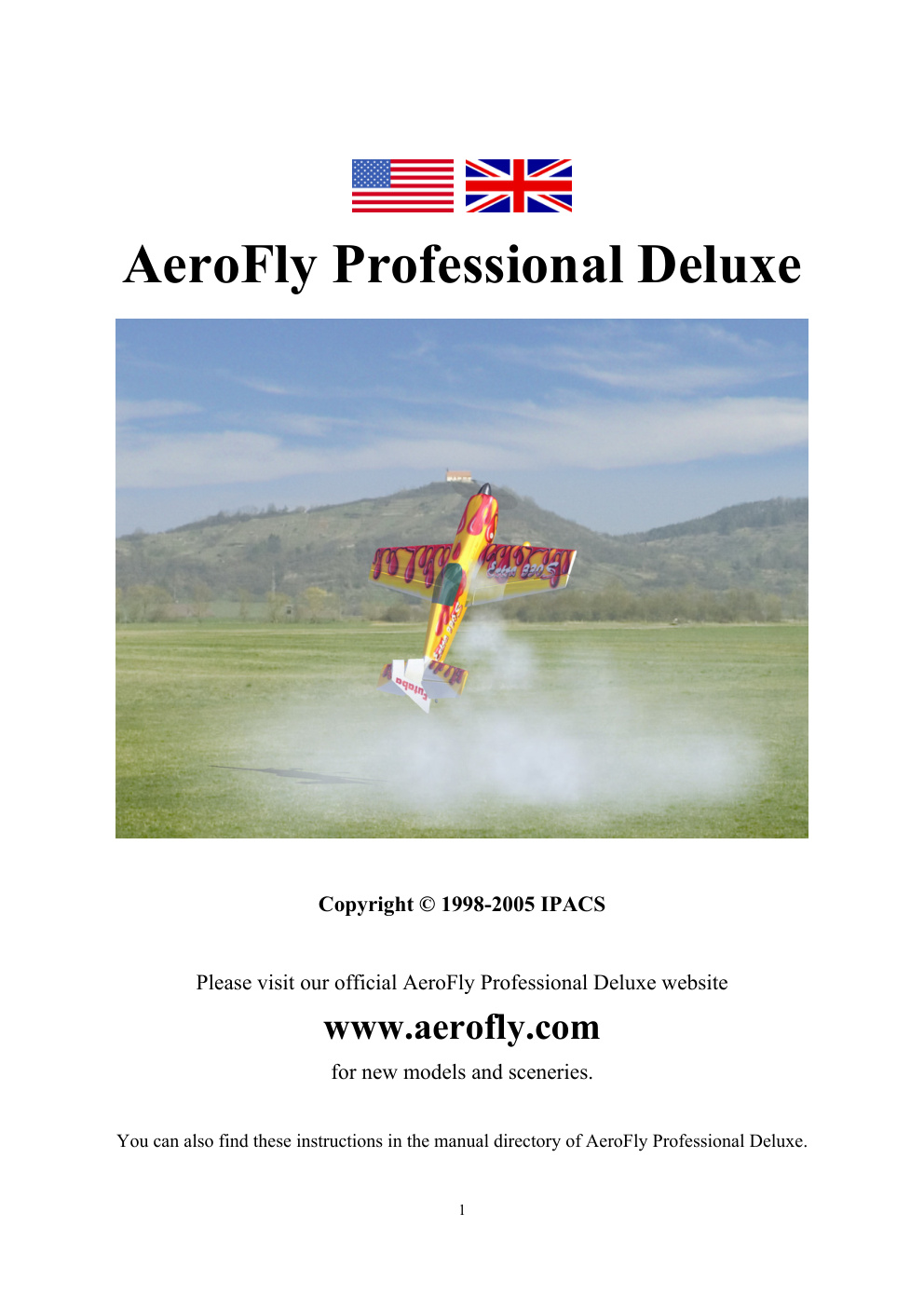 Première page de AeroFly Professional Deluxe manual