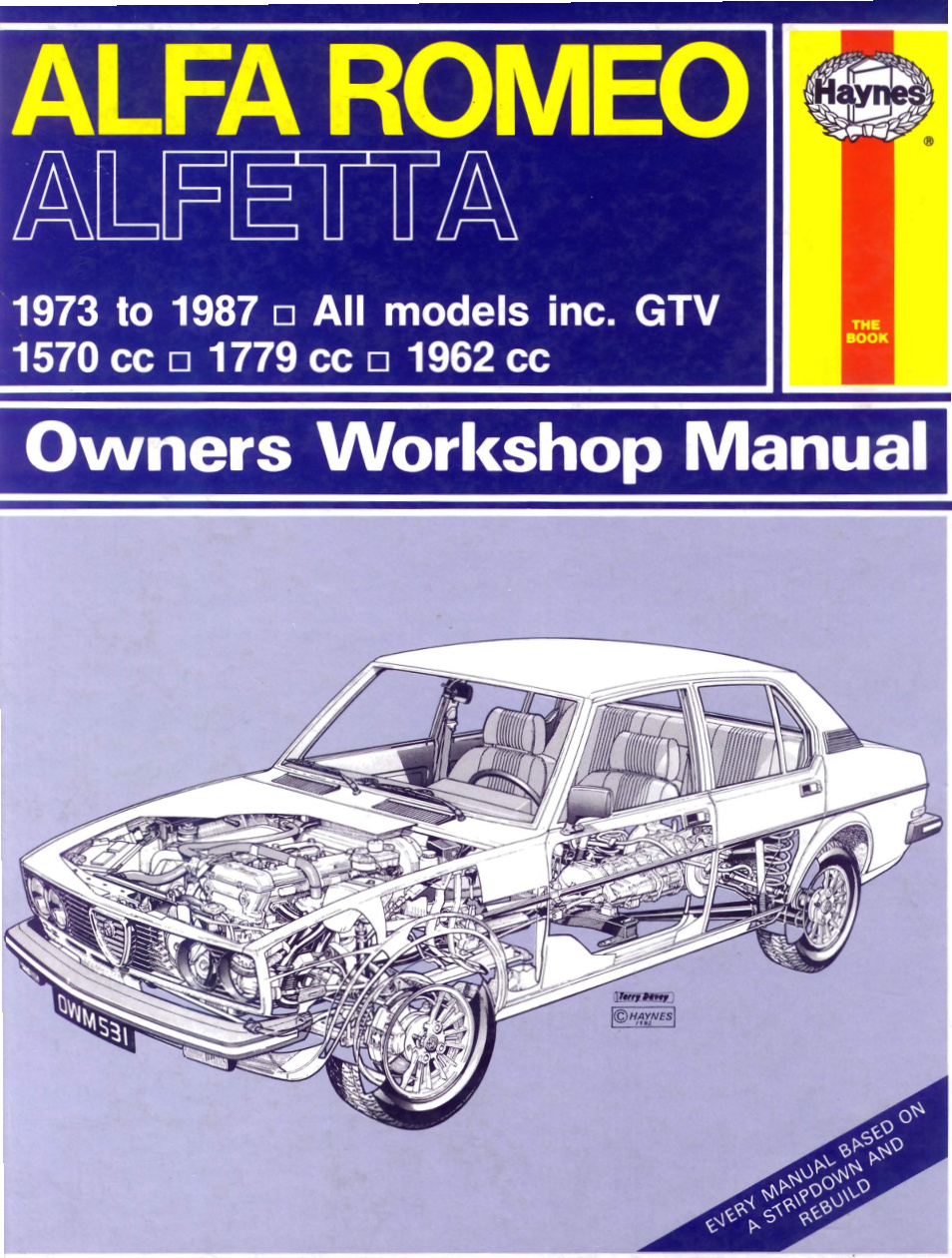 Première page de Alfa Romeo Alfetta 1973 To 1987 All Modeles Inc Gtv Haynes Owners Workshop Manual
