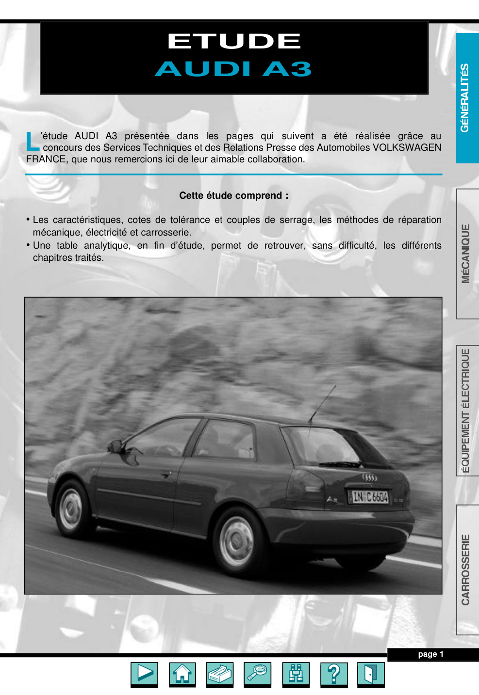 Première page de Audi A3 I 96 01