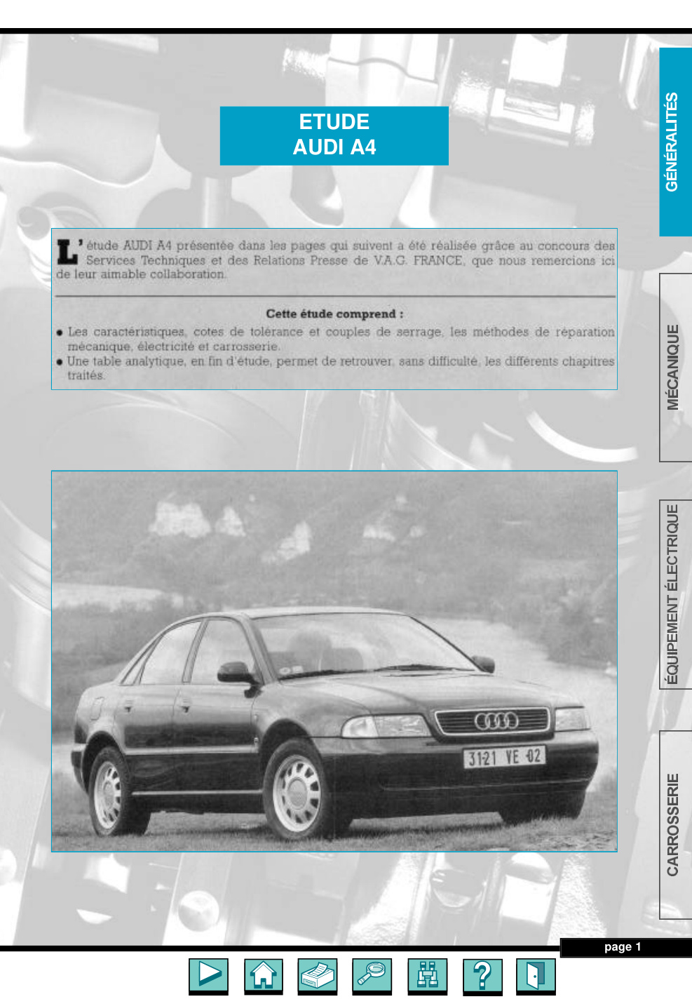Première page de Audi A4 I 95 98 01