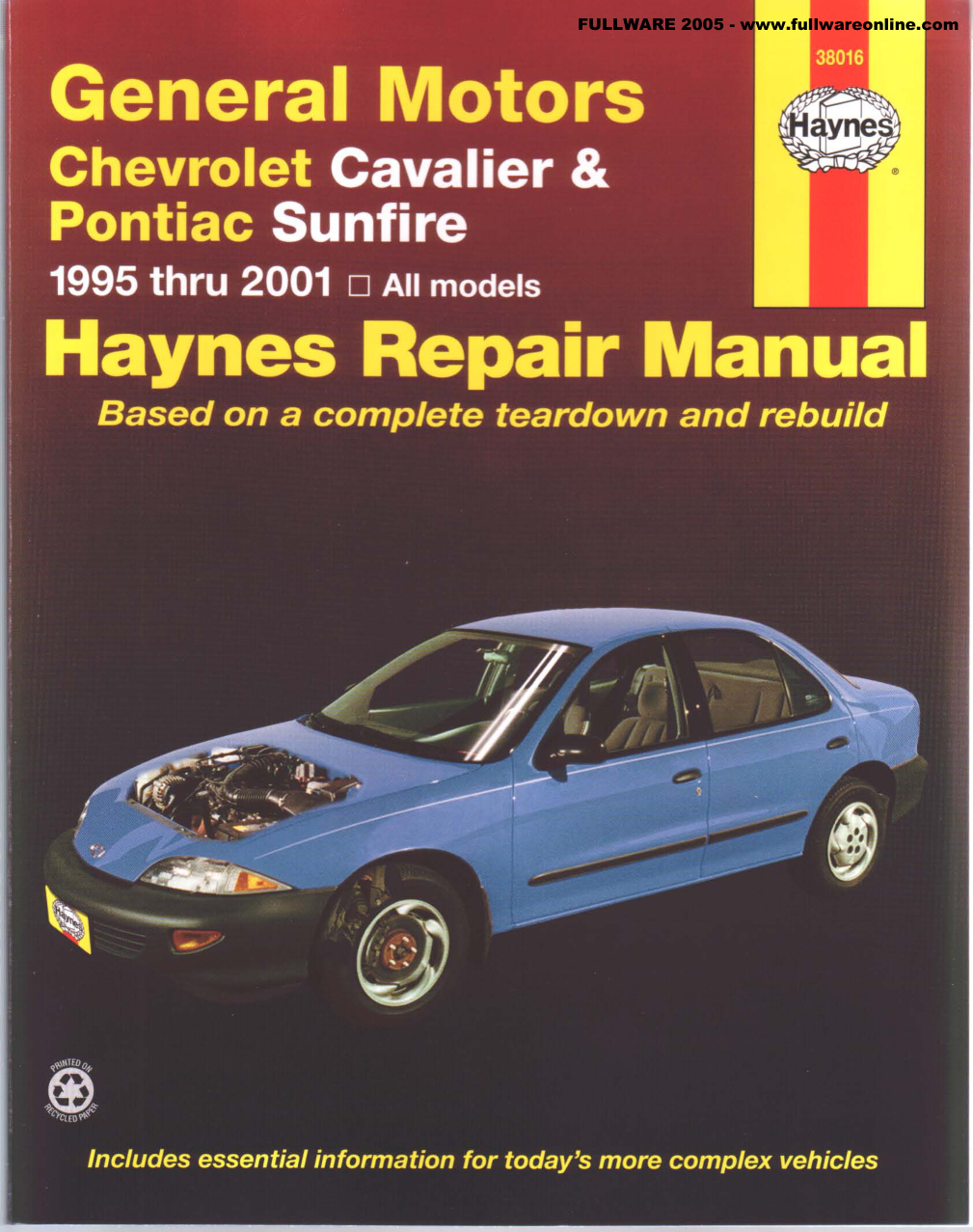 Première page de Auto Manuals Chevrolet Cavalier Haynes Repair Manual 1995 2001