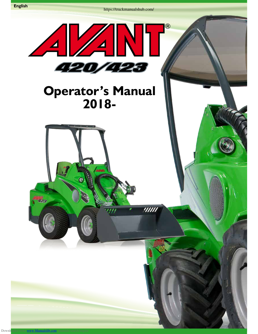 Première page de Avant 420 423 2018 Operator s Maintenance Manual