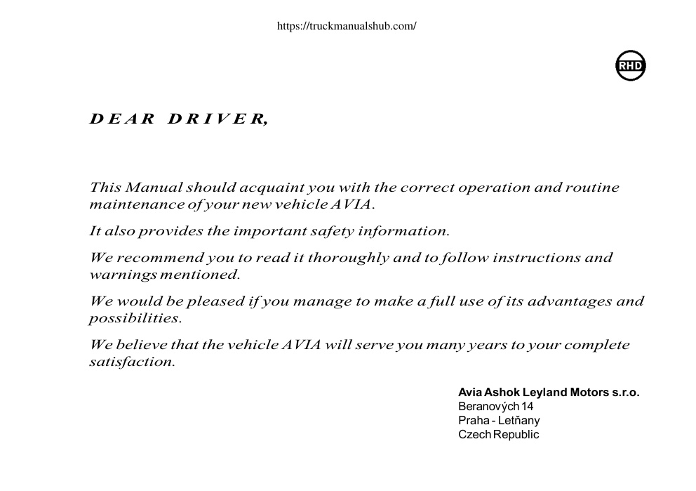 Première page de Avia D60 D120 E4 Owner Manual
