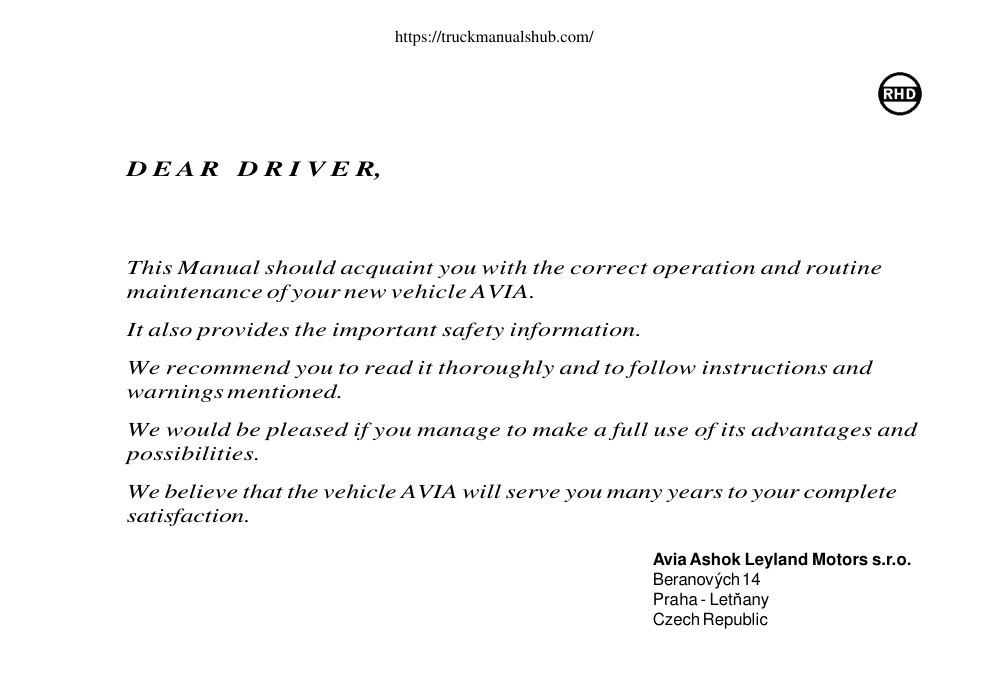 Première page de Avia D60 D120 E5 Owner Manual