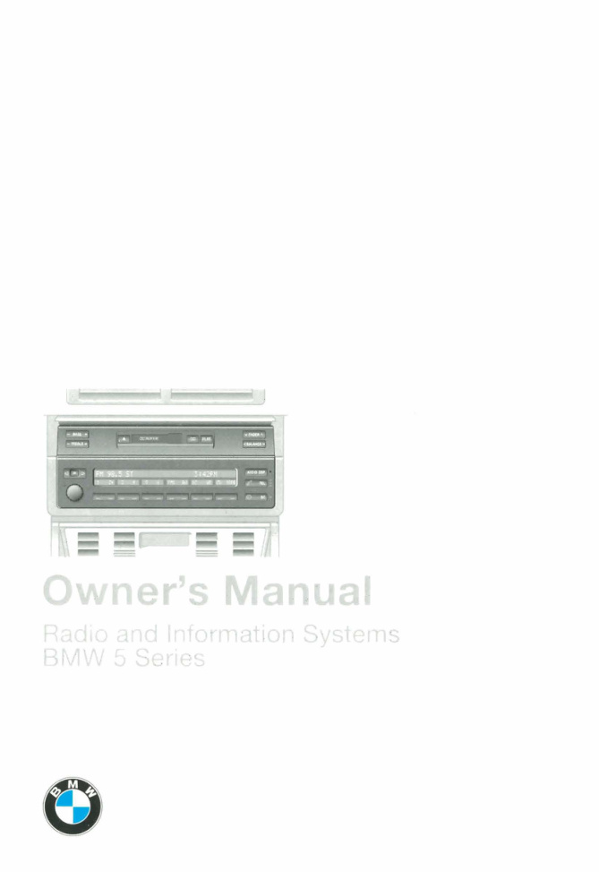 Première page de BMW E39 Radio OBC MID Manual