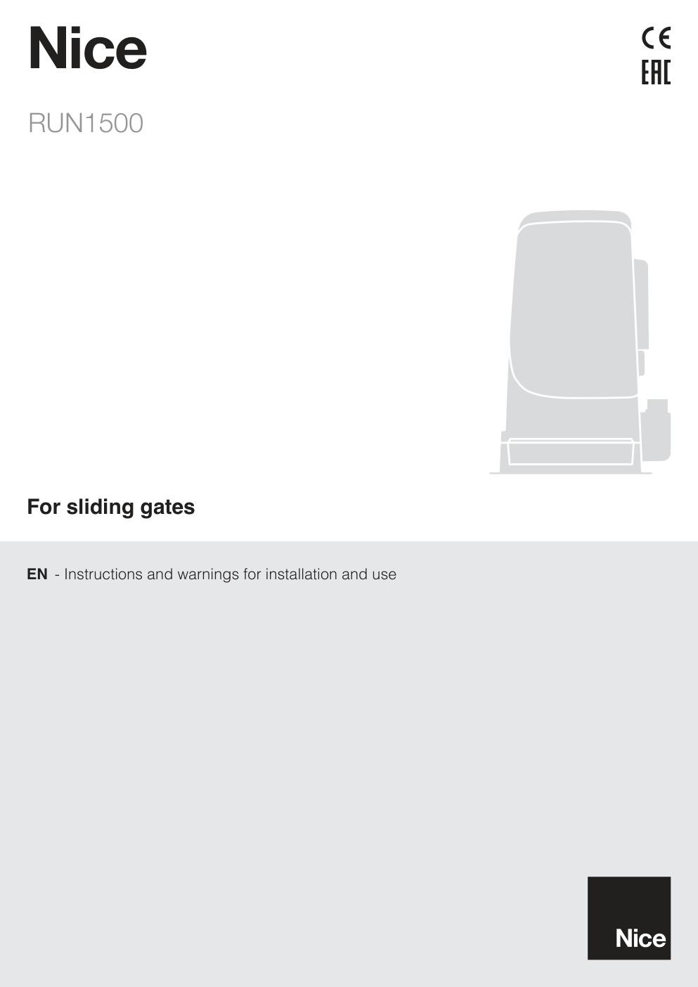 Première page de EN - Instructions and warnings for installation and use