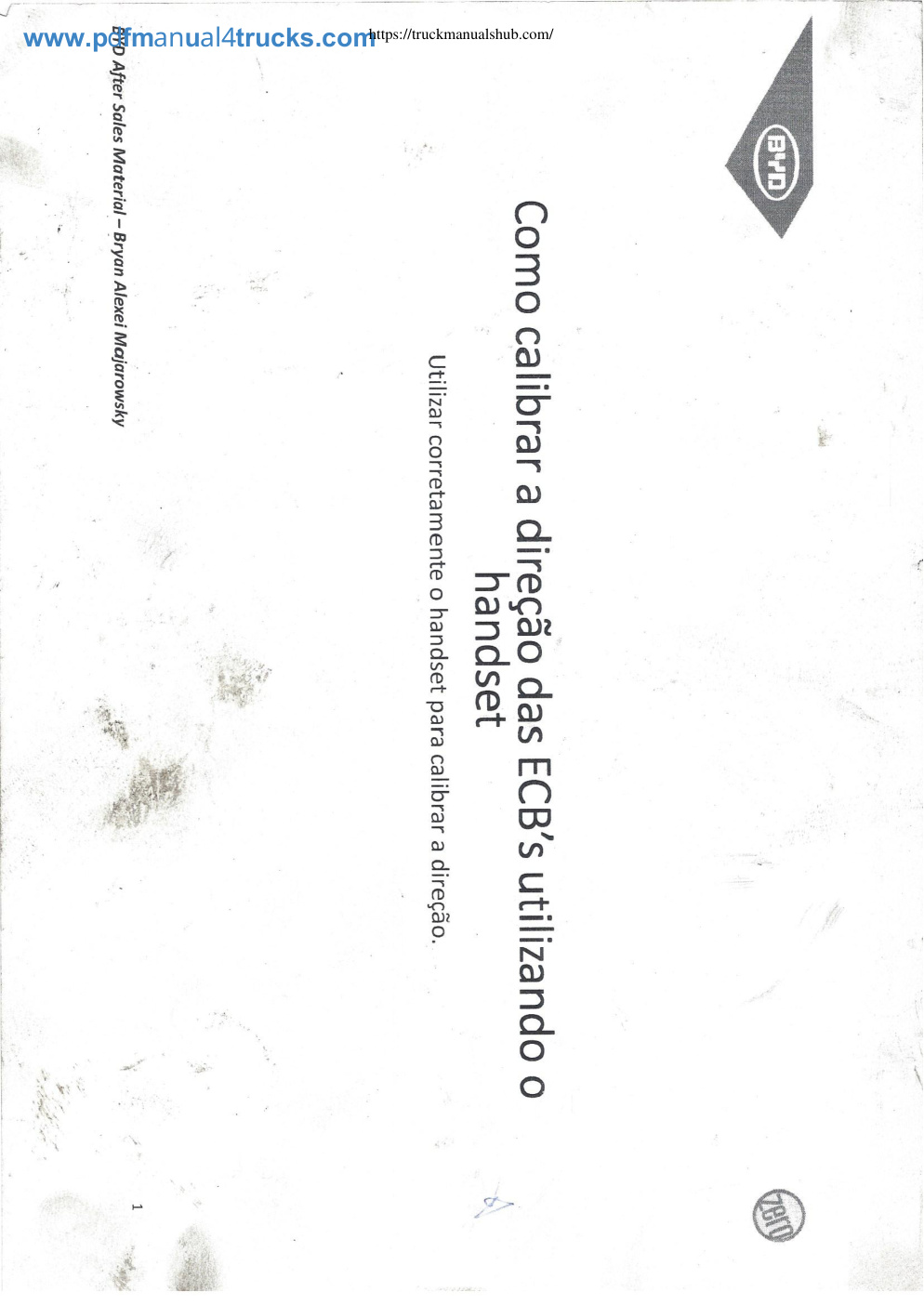 Première page de BYD How to calibrate ECB or phone usage directives