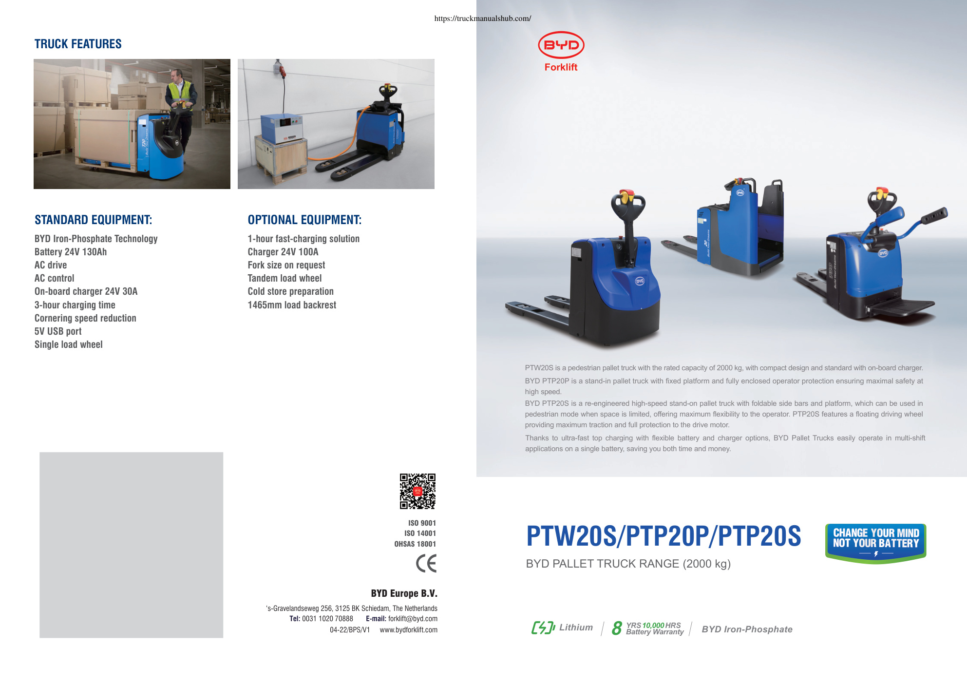 Première page de BYD PTW20S PTP20P PTP20S Technical Specifications