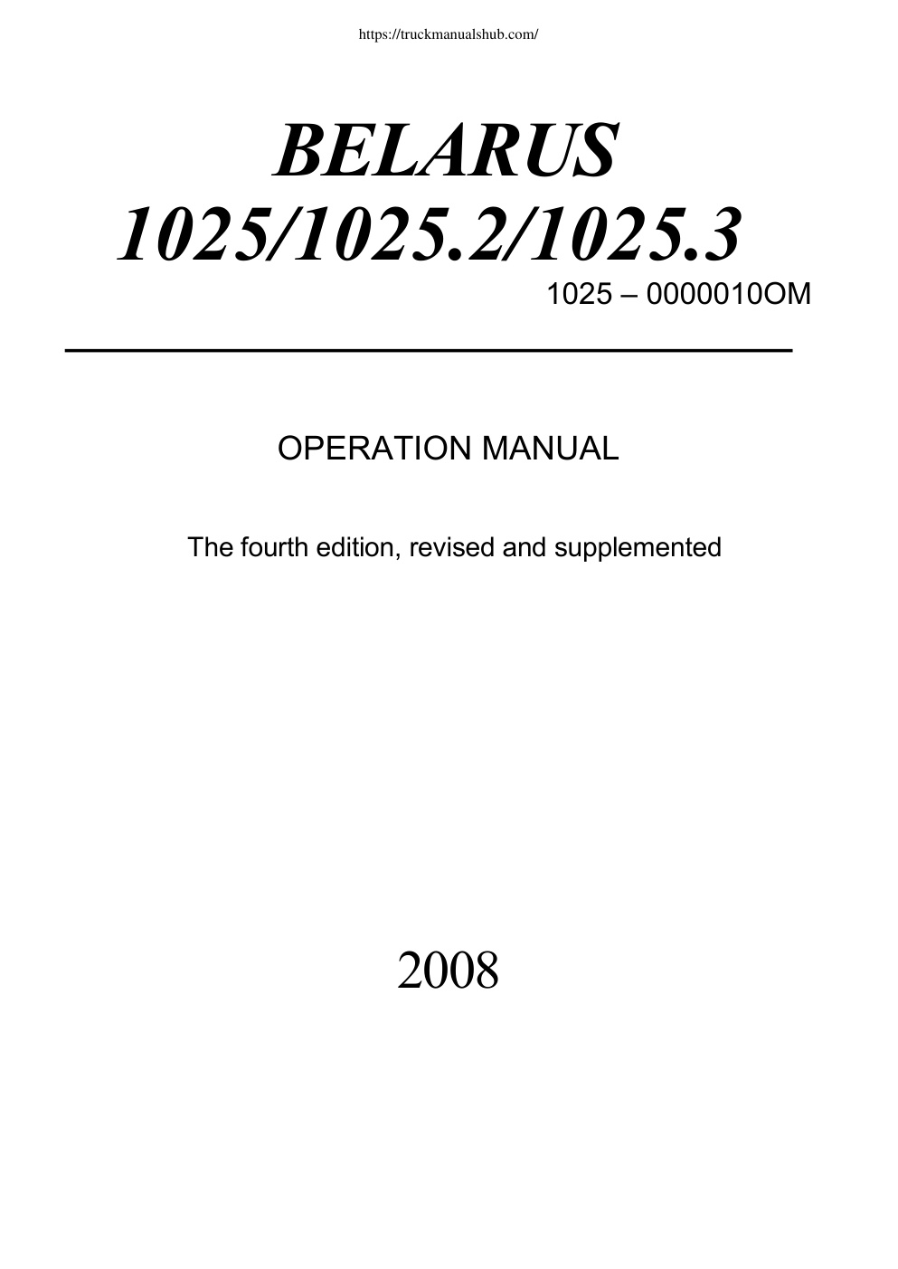 Première page de Belarus 1025 Operation Manual