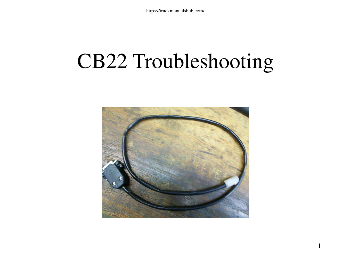 Première page de Big Joe CB22 Troubleshooting Guide