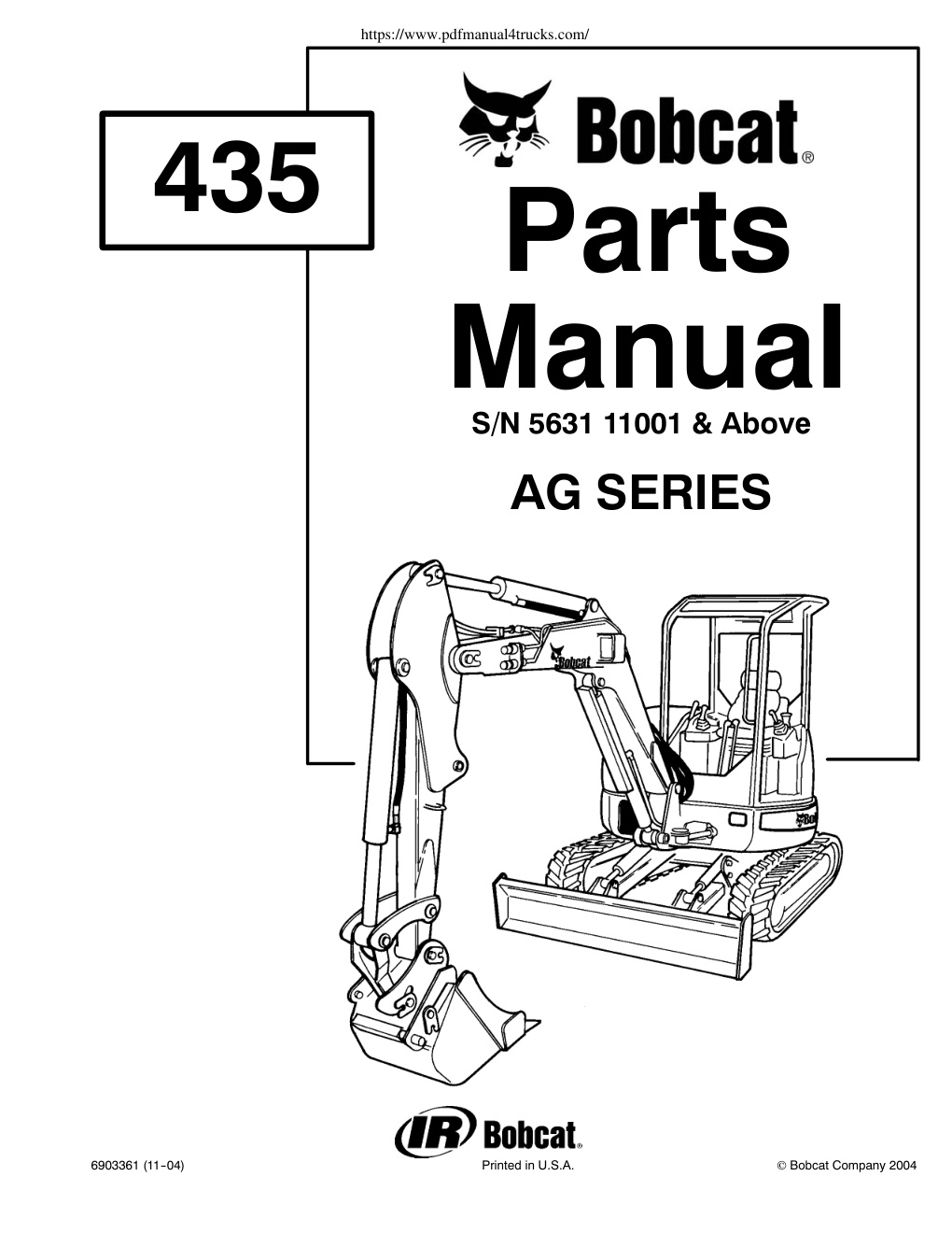 Première page de Bobcat 435 Spare Parts Manual