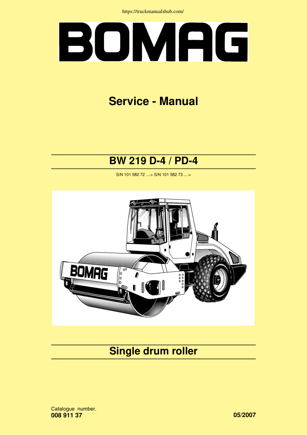 Première page de Bomag BW 219 D 4 PD 4Service Manual