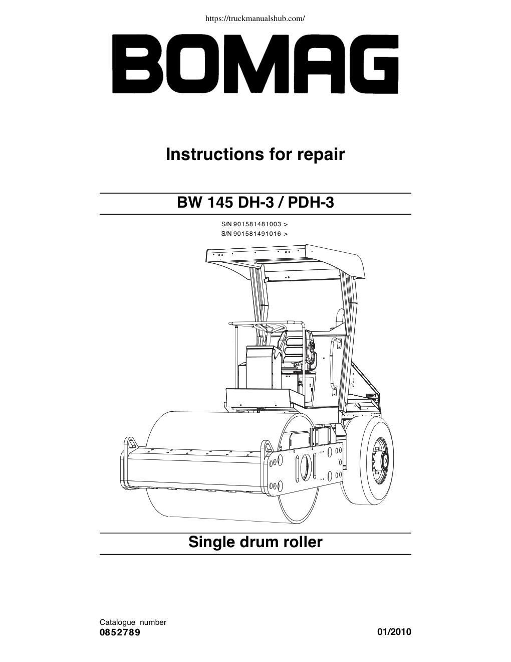 Première page de Bomag BW145DH 3 PDH 3 Service Manual