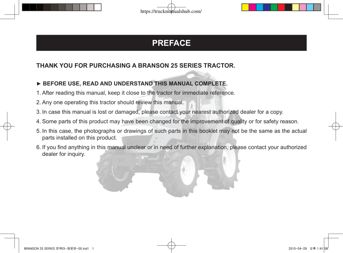 Première page de Branson 25 Series Operator s and Maintenance Manual