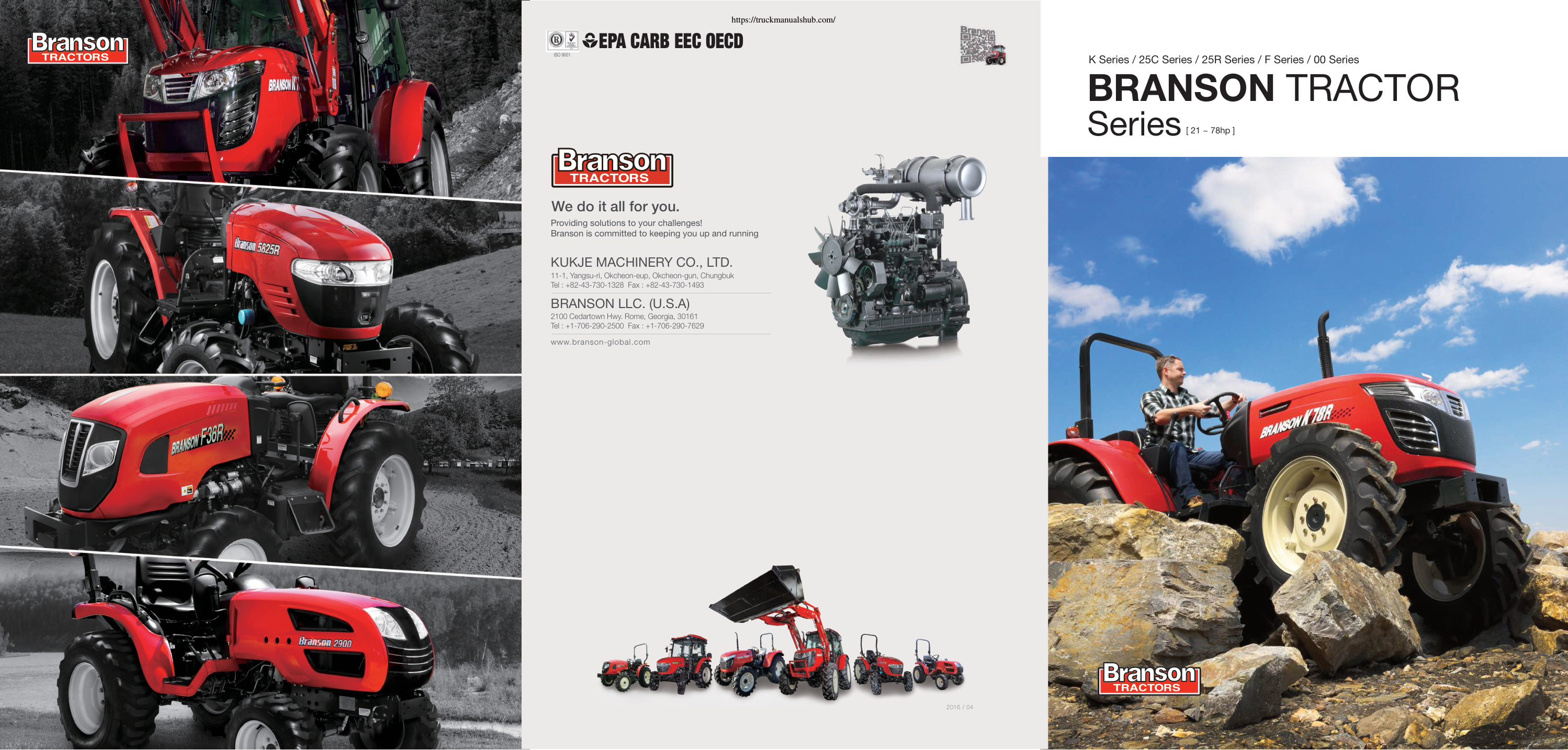 Première page de Branson Tractor Catalogue