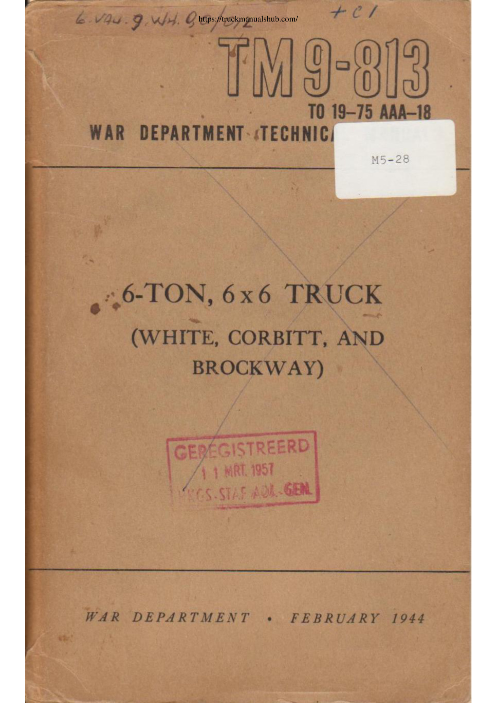 Première page de Brockway 6 TON 6 6 Truck Technical Manual