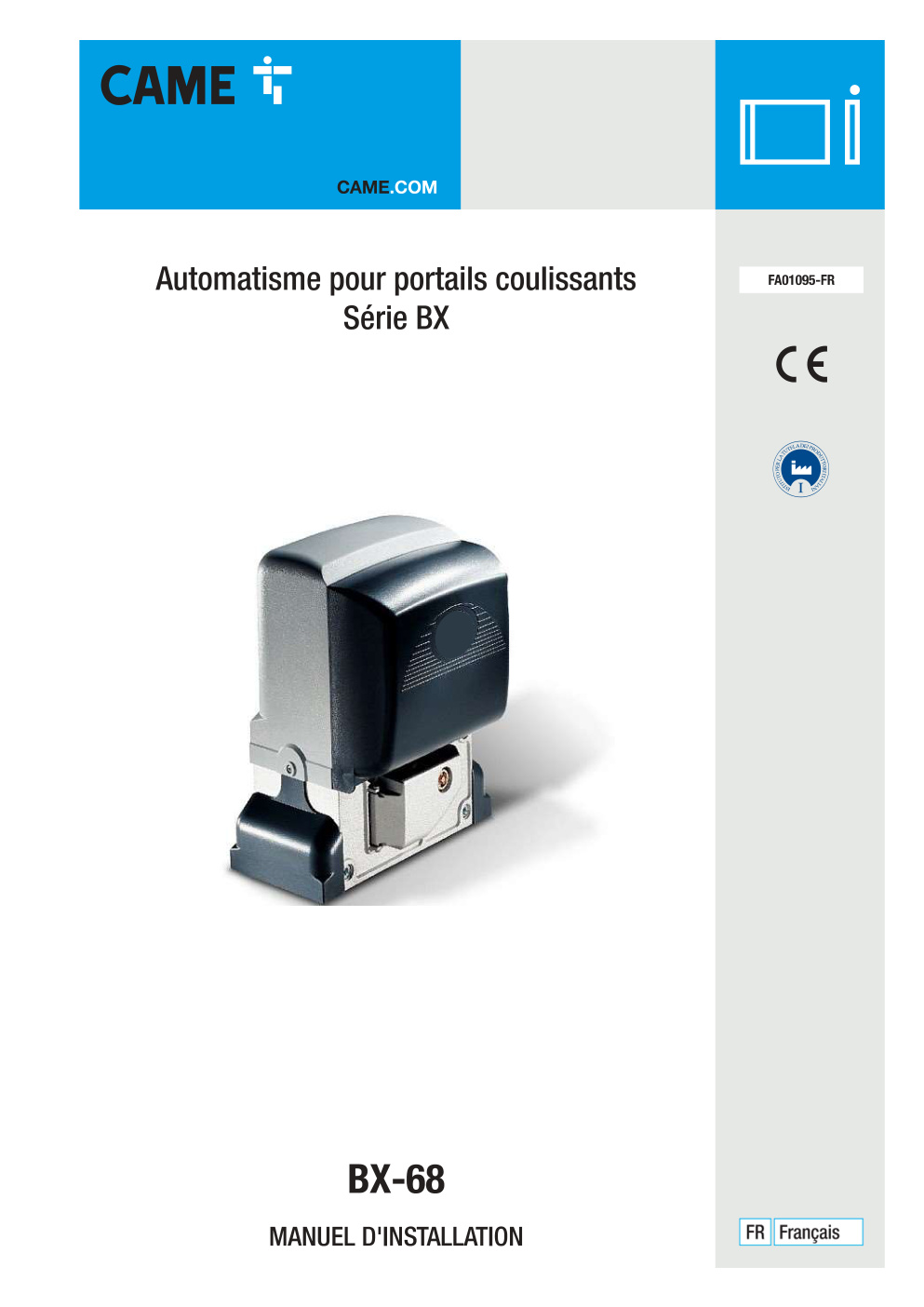 Première page de CAME Notice ZBX6N Fr