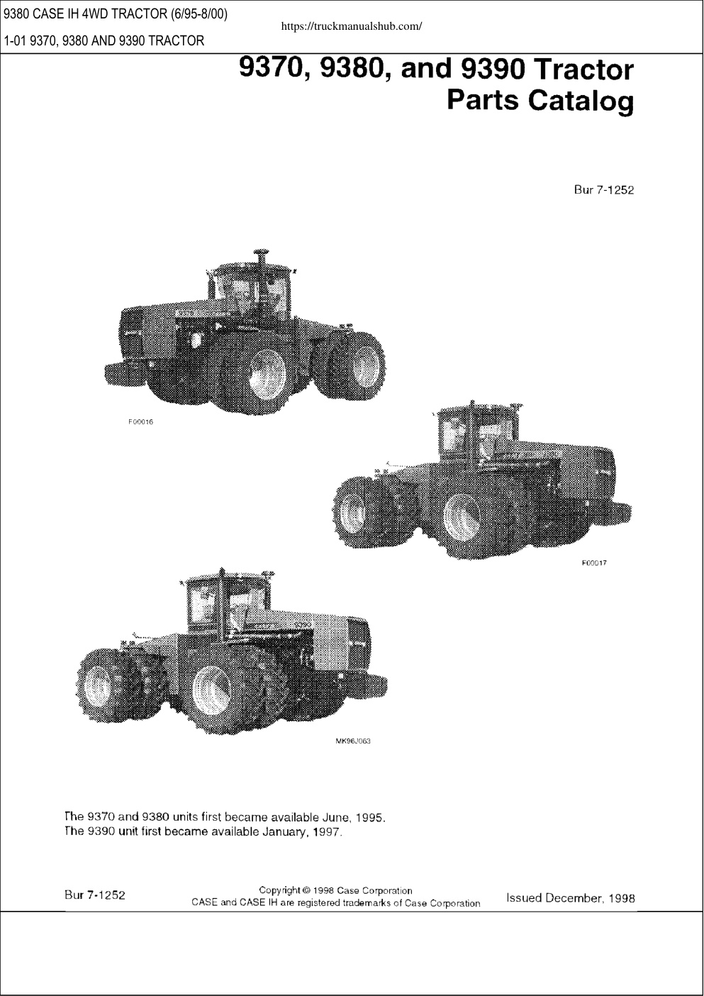Première page de CAse 9370 9380 9390 Parts Catalog