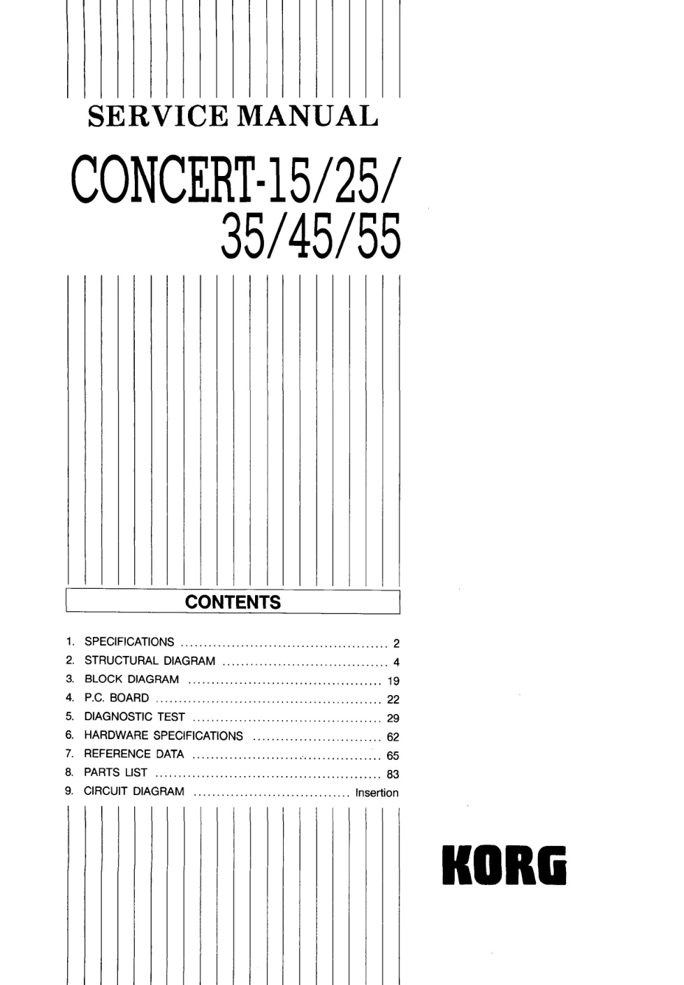 Première page de CONCERT 15 55 SERVICE MANUAL ocr